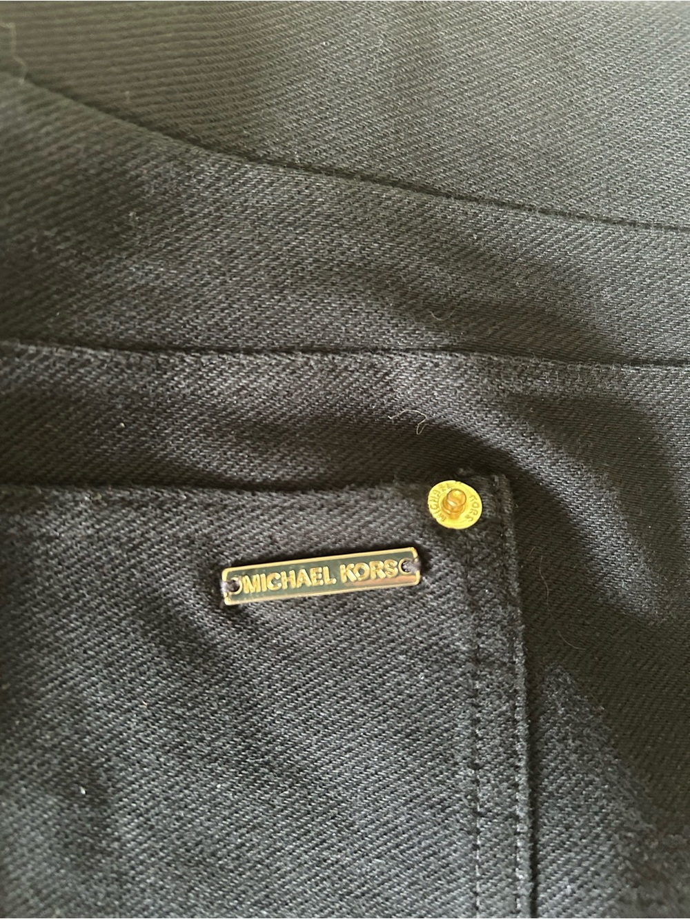 Michael Kors Black Skinny Ponte Pull-On Pants with Gold Studs - Picture 3 of 4